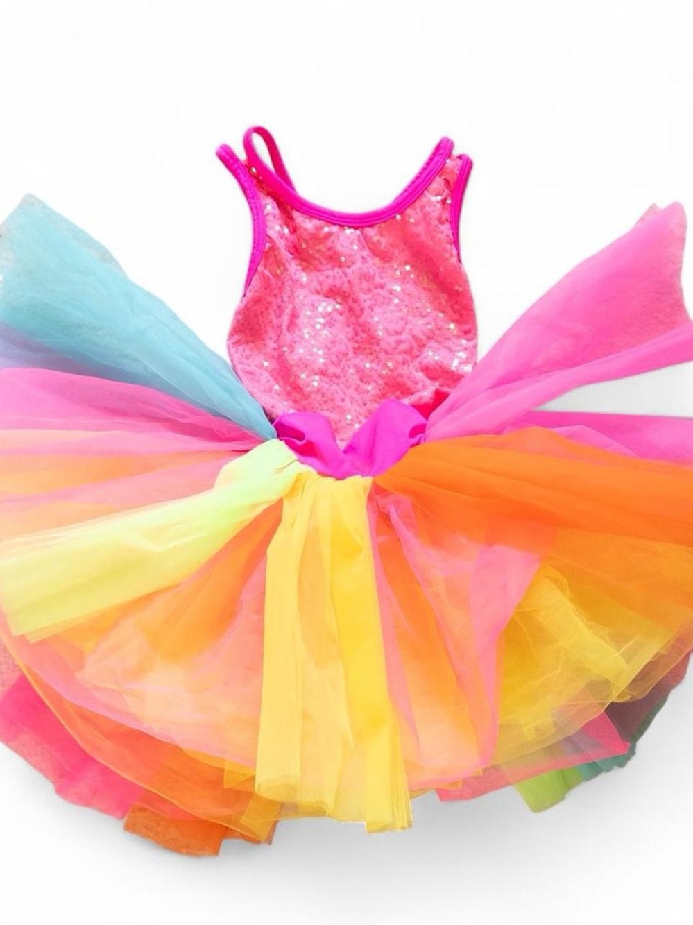 Revolution Dancewear Rainbow Tutu Dance Costume Child Medium MC Sequins